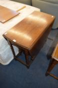 Oak Oval Topped Barley Twist Gate Leg Dining Table