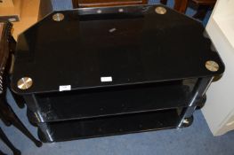 Black Glass Three Teir TV Unit