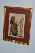 Framed Egyptian Painting on Papyrus Paper