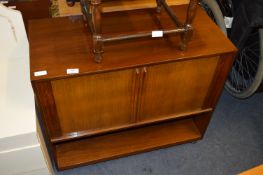 Teak Side Unit with Sliding Doors