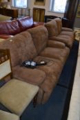 Pair of Brown Two Seat Reclining Chairs