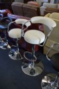 *Two White Gas Lift Barstools