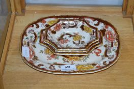 Masons Pottery Brown Velvet Trinket Dishes and Meat Plate