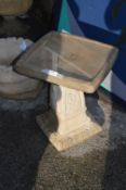 Limestone Birdbath with Rose Decoration