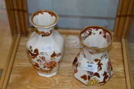 Two Masons Pottery Brown Velvet Vases