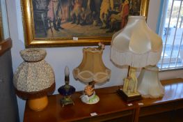 Four Assorted Table Lamps with Shades