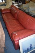 Red Leather Sofa