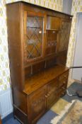 Oak Wall Unit with Lead Glazed Doors