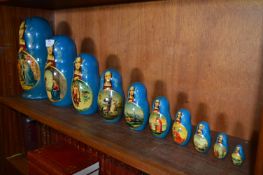 Graduating Set of Ten Russian Dolls 