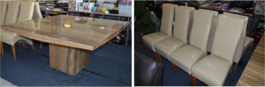 Large Barker & Stonehouse Brown Marble Effect Dining Table 59x59