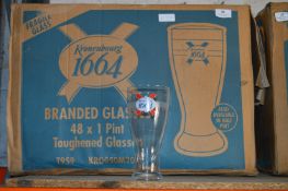 Box Containing Forty Eight Kronenbourg Pint Glasses