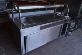 Stainless Steel Servery Unit with Heated Top and Storage Below