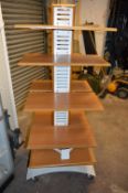 *Two Sided Slatwall Mobile Shelving Unit