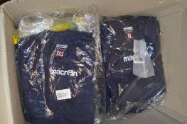 *Twelve Packs of Navy Blue Macron T-Shirts (Various Sizes)