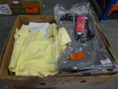 Box Containing Five Pairs of Girl's Jeans and Fourteen Tops
