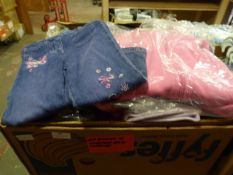 Box Containing Approximately 28 Pieces of Girl's Clothing and Jeans Sizes: 2-3 to 6-7 Years