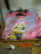 Box Containing 14 Sets of Girl's Despicable Me Pajamas Size: 6-7 Years