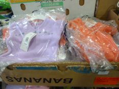 Box Containing 34 Pieces of Girl's T-Shirts and Fleece Jumpers Size: 3-6 Months etc.