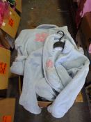 Box Containing 13 Dressing Gowns (Blue with Pink Flowers)