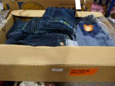 Box Containing Approximately 25 Pairs of Children's Jeans Sizes: 1.5-2 to 8 Years