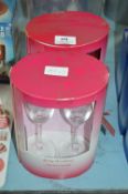Two Pairs of Ruby Wedding Gift Glasses