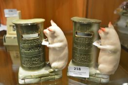 Pair of Early 20th Century Ornaments Pig and Lettersbox