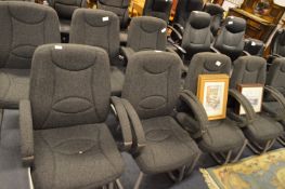 *Nine Grey Upholstered Office/Boardroom Armchairs