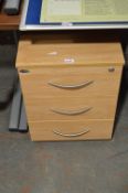 *Light Oak Effect Three Drawer Filing Cabinet