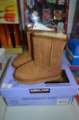 *Kid's Shearling Boots (Chestnut Brown) - Size: 9