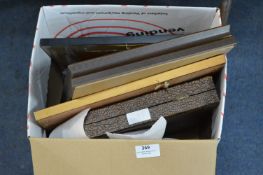 Plated Cutlery, Decorative Wall Plates, Blue Glass Candlesticks and Prints