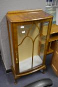 Walnut Veneered Display Cabinet