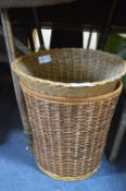 Two Wicker Waste Baskets
