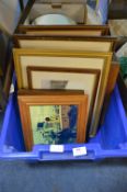 Box of Framed Prints, Photos and Woolworks