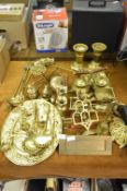 Large Quantity of Brassware; Ornaments, Measures, Toasting Forks, Letterbox, etc.