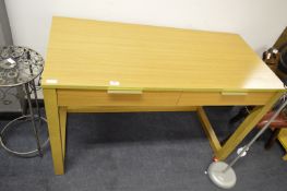 Light Oak Effect Two Drawer Desk