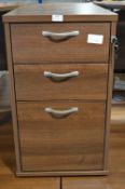 *Walnut Effect Three Drawer Filing Cabinet