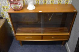 Teak Side Unit with Sliding Glass Doors