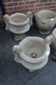Pair of Garden Urns on Plinths