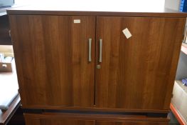*Walnut Effect Two Drawer Cupboard