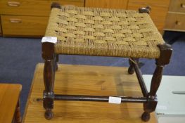 Small Footstool with Ropework Seat