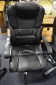 *Black Leatherette Swivel Office Armchair