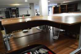 *Walnut Effect L-Shaped Desk