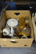 Box Containing Hornsea Pottery, Glass Fruit Bowl, Tureen, etc.