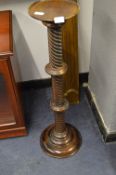 Walnut Plant Stand with Barley Twist Stem
