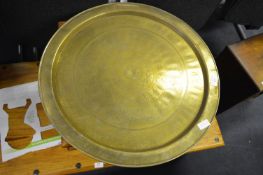 Large Indian Brass Circular Wall Plaque