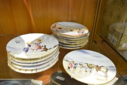 Set of Twelve Royal Worcester Sweet Summer Days Decorative Wall Plates