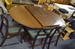 Mahogany Extending Dining Table with Four Dining Chairs and Two Carvers