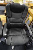 *Black Leatherette Swivel Office Armchair