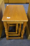 Light Oak Nest of Three Tables