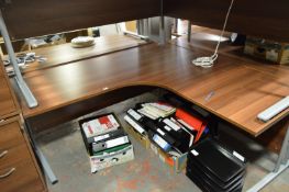 *Walnut Effect L-Shaped Desk